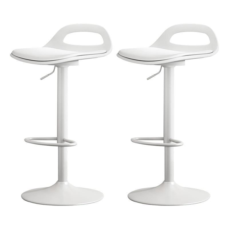 Modern Adjustable Height Swivel Low Back Bar Stools with Metal Base
