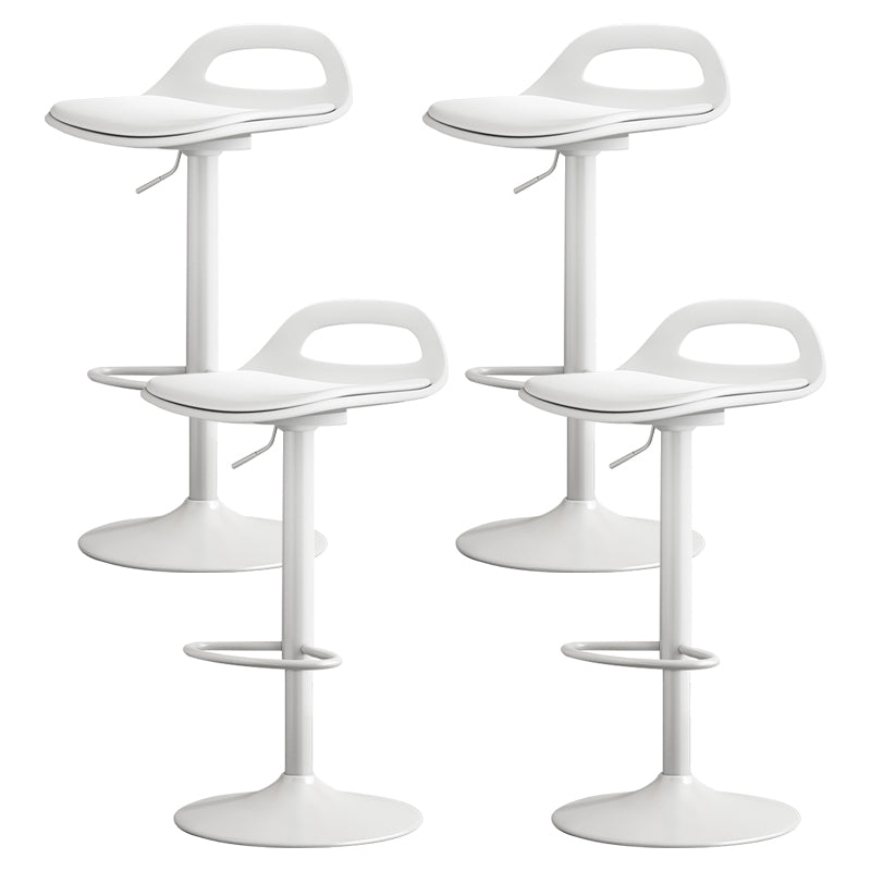 Modern Adjustable Height Swivel Low Back Bar Stools with Metal Base