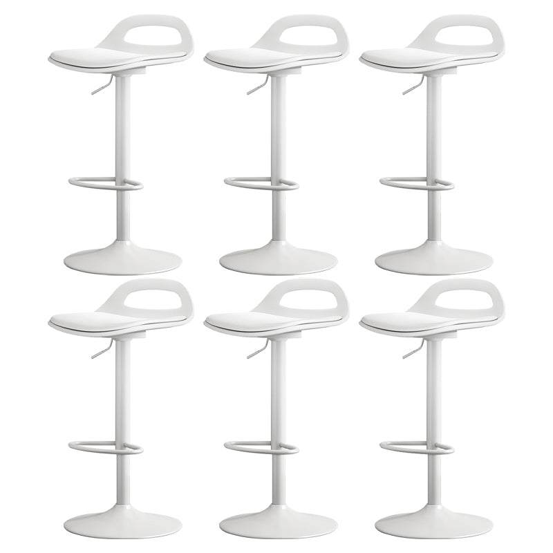 Modern Adjustable Height Swivel Low Back Bar Stools with Metal Base