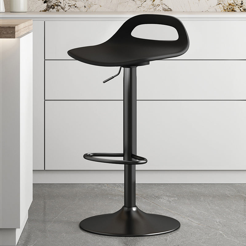 Modern Adjustable Height Swivel Low Back Bar Stools with Metal Base