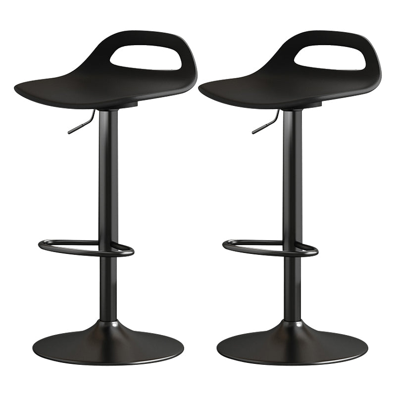 Modern Adjustable Height Swivel Low Back Bar Stools with Metal Base