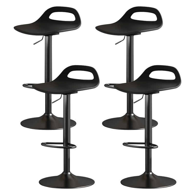 Modern Adjustable Height Swivel Low Back Bar Stools with Metal Base