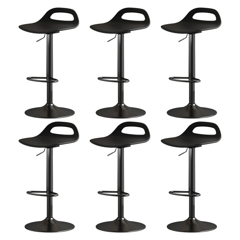 Modern Adjustable Height Swivel Low Back Bar Stools with Metal Base