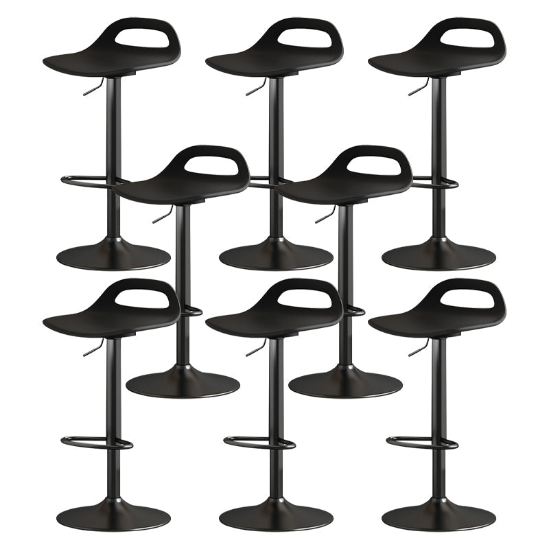 Modern Adjustable Height Swivel Low Back Bar Stools with Metal Base