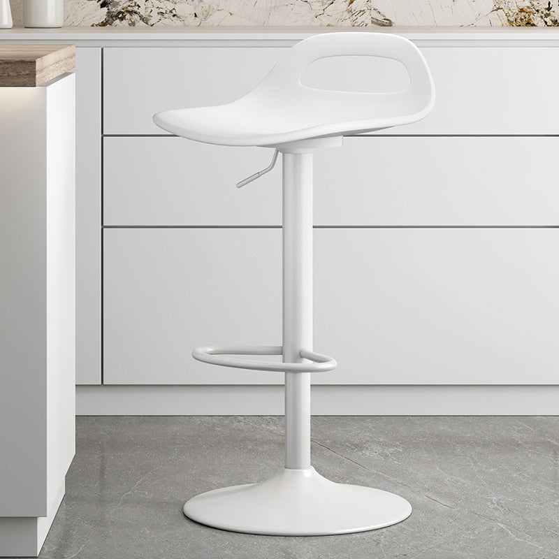 Modern Adjustable Height Swivel Low Back Bar Stools with Metal Base