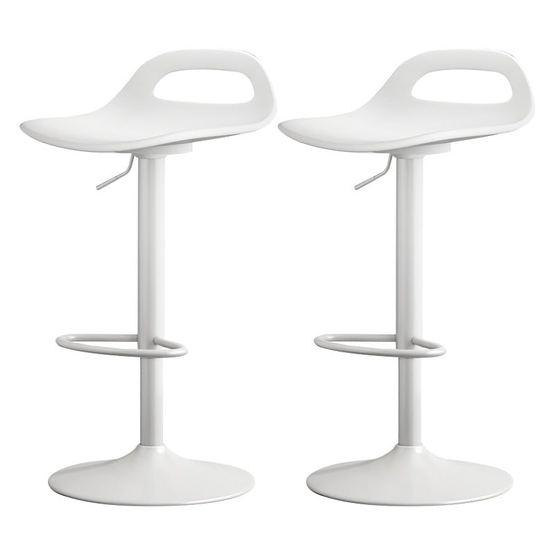 Modern Adjustable Height Swivel Low Back Bar Stools with Metal Base