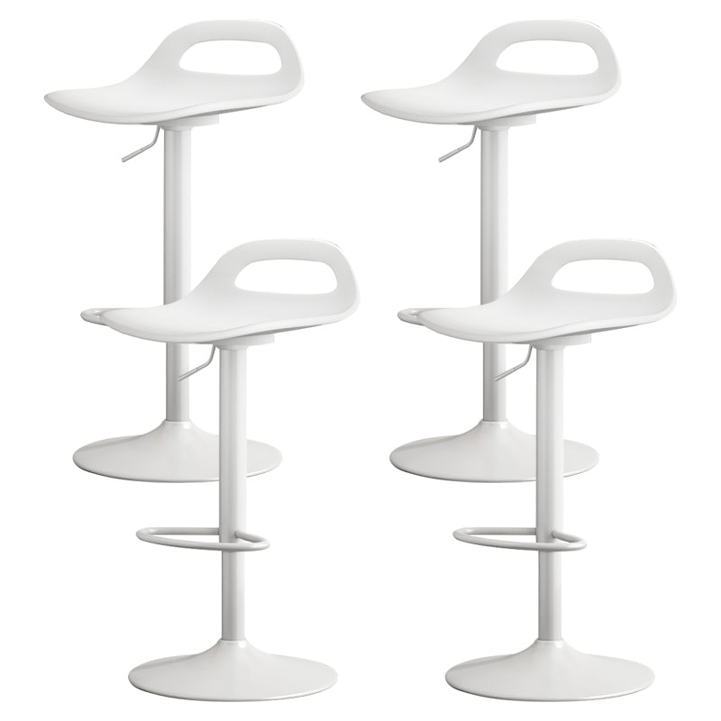 Modern Adjustable Height Swivel Low Back Bar Stools with Metal Base
