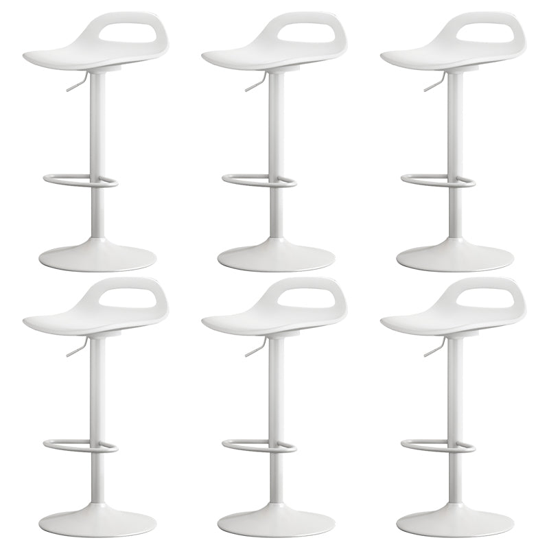 Modern Adjustable Height Swivel Low Back Bar Stools with Metal Base