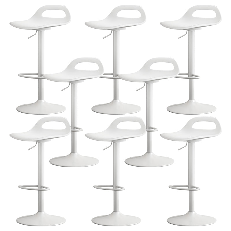 Modern Adjustable Height Swivel Low Back Bar Stools with Metal Base