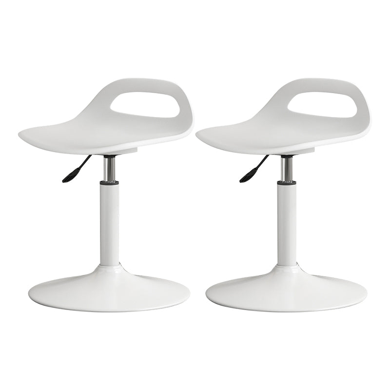 Modern Adjustable Height Swivel Low Back Bar Stools with Metal Base