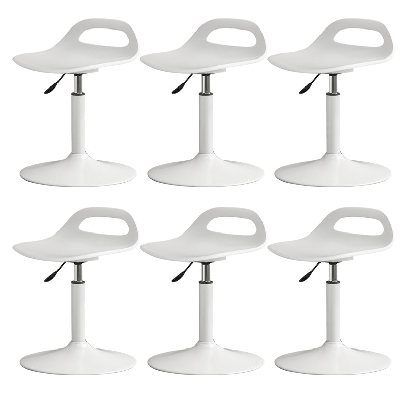Modern Adjustable Height Swivel Low Back Bar Stools with Metal Base
