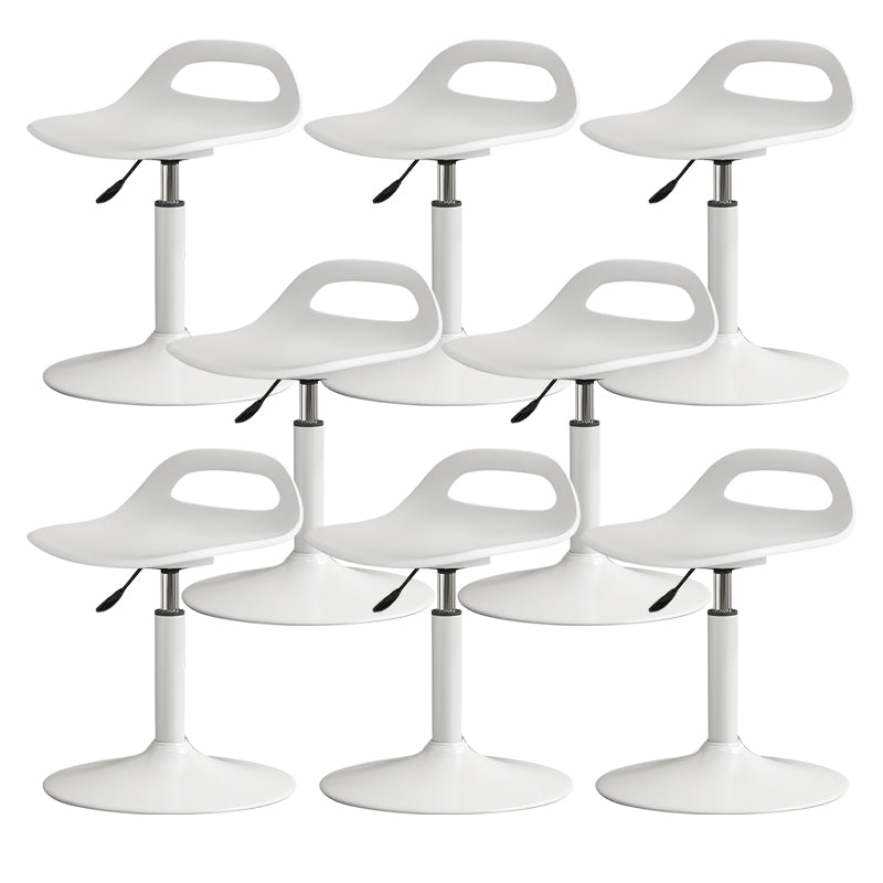Modern Adjustable Height Swivel Low Back Bar Stools with Metal Base