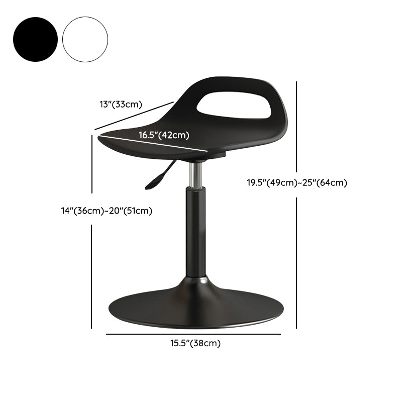 Modern Adjustable Height Swivel Low Back Bar Stools with Metal Base