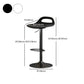 Modern Adjustable Height Swivel Low Back Bar Stools with Metal Base