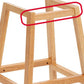 Pignes en bois massif contemporain tabourets de comptoir en faux cuir avec repose-pieds