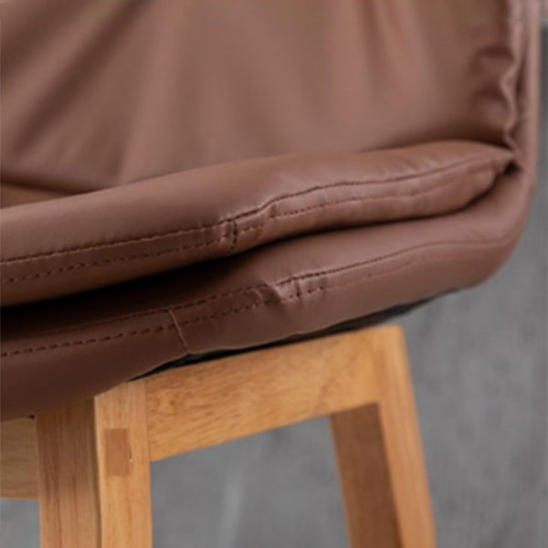 Pignes en bois massif contemporain tabourets de comptoir en faux cuir avec repose-pieds