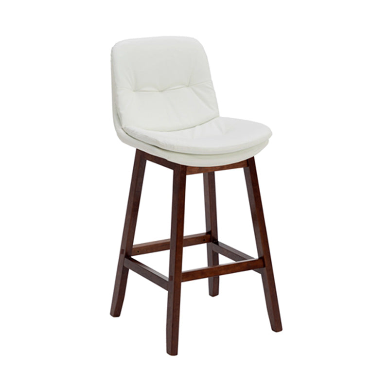Pignes en bois massif contemporain tabourets de comptoir en faux cuir avec repose-pieds