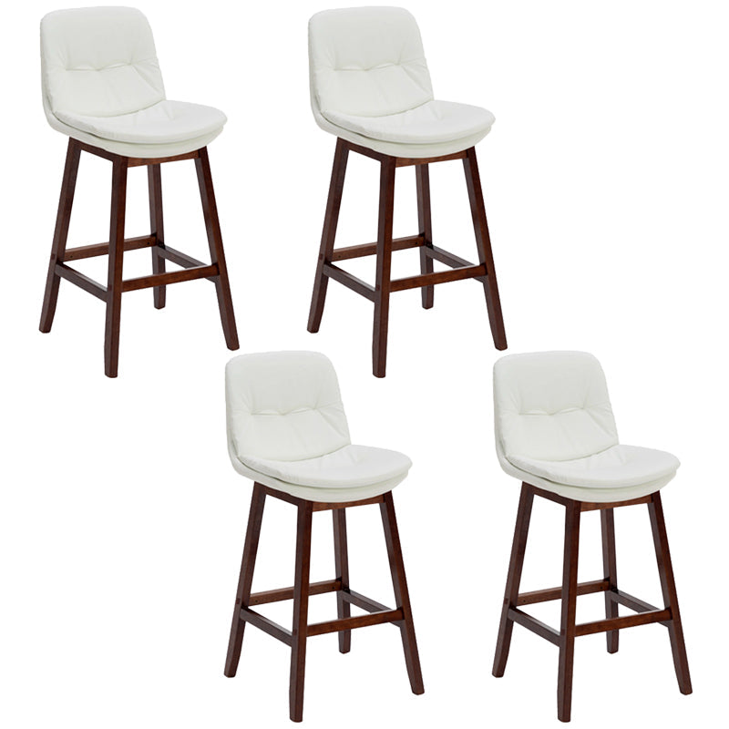 Pignes en bois massif contemporain tabourets de comptoir en faux cuir avec repose-pieds