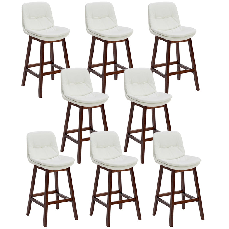 Pignes en bois massif contemporain tabourets de comptoir en faux cuir avec repose-pieds