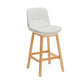 Pignes en bois massif contemporain tabourets de comptoir en faux cuir avec repose-pieds