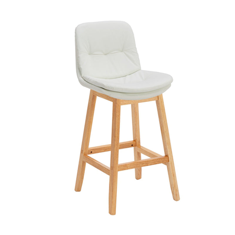 Pignes en bois massif contemporain tabourets de comptoir en faux cuir avec repose-pieds