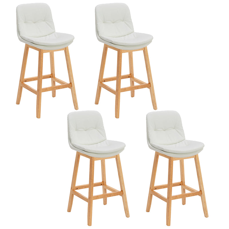 Pignes en bois massif contemporain tabourets de comptoir en faux cuir avec repose-pieds