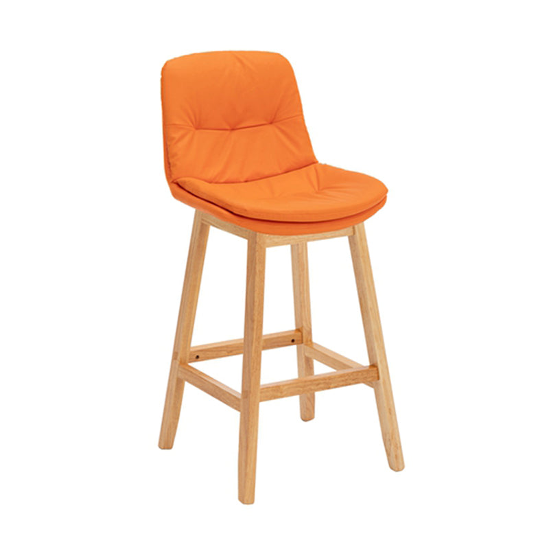 Pignes en bois massif contemporain tabourets de comptoir en faux cuir avec repose-pieds