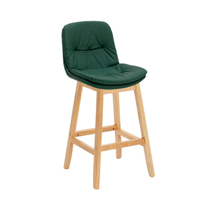 Pignes en bois massif contemporain tabourets de comptoir en faux cuir avec repose-pieds