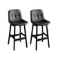 Modern Solid Wood Legs Faux Leather Bar Stools with Footrest