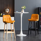 Modern Solid Wood Legs Faux Leather Bar Stools with Footrest