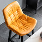 Modern Solid Wood Legs Faux Leather Bar Stools with Footrest