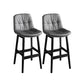 Modern Solid Wood Legs Faux Leather Bar Stools with Footrest