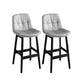 Modern Solid Wood Legs Faux Leather Bar Stools with Footrest