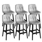 Modern Solid Wood Legs Faux Leather Bar Stools with Footrest