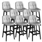 Modern Solid Wood Legs Faux Leather Bar Stools with Footrest
