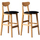Modern Rubberwood Indoor Bar Stools Natural Finish with Backrest Black 2 Piece Set Clearhalo 'Bar Furniture' 'Bar Stools' 'bar_stools' 'furn' 'furn_bar_stools' 'Furniture' 'Kitchen & Dining Furniture' 7734243