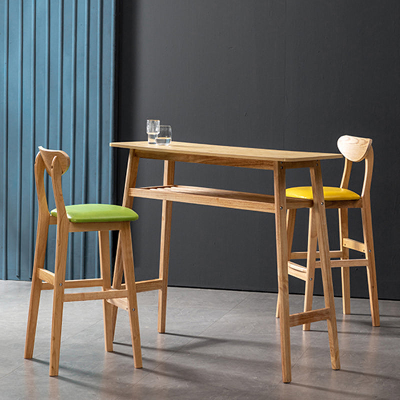 Modern Rubberwood Indoor Bar Stools Natural Finish with Backrest Clearhalo 'Bar Furniture' 'Bar Stools' 'bar_stools' 'furn' 'furn_bar_stools' 'Furniture' 'Kitchen & Dining Furniture' 7734247