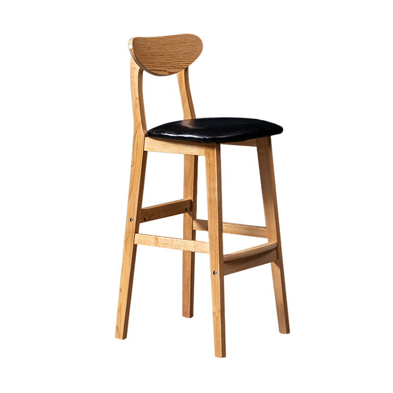 Modern Rubberwood Indoor Bar Stools Natural Finish with Backrest Clearhalo 'Bar Furniture' 'Bar Stools' 'bar_stools' 'furn' 'furn_bar_stools' 'Furniture' 'Kitchen & Dining Furniture' 7734249
