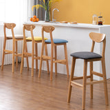 Modern Rubberwood Indoor Bar Stools Natural Finish with Backrest Clearhalo 'Bar Furniture' 'Bar Stools' 'bar_stools' 'furn' 'furn_bar_stools' 'Furniture' 'Kitchen & Dining Furniture' 7734260