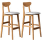 Modern Rubberwood Indoor Bar Stools Natural Finish with Backrest White 2 Piece Set Clearhalo 'Bar Furniture' 'Bar Stools' 'bar_stools' 'furn' 'furn_bar_stools' 'Furniture' 'Kitchen & Dining Furniture' 7734262