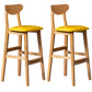 Modern Rubberwood Indoor Bar Stools Natural Finish with Backrest Yellow 2 Piece Set Clearhalo 'Bar Furniture' 'Bar Stools' 'bar_stools' 'furn' 'furn_bar_stools' 'Furniture' 'Kitchen & Dining Furniture' 7734267