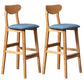 Modern Rubberwood Indoor Bar Stools Natural Finish with Backrest Sky Blue 2 Piece Set Clearhalo 'Bar Furniture' 'Bar Stools' 'bar_stools' 'furn' 'furn_bar_stools' 'Furniture' 'Kitchen & Dining Furniture' 7734282