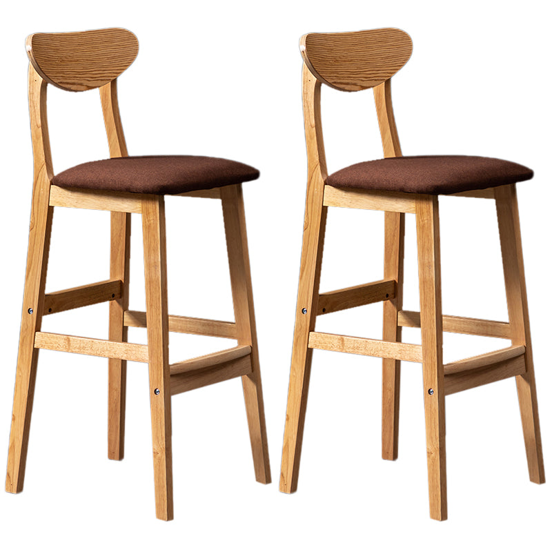 Modern Rubberwood Indoor Bar Stools Natural Finish with Backrest Coffee 2 Piece Set Clearhalo 'Bar Furniture' 'Bar Stools' 'bar_stools' 'furn' 'furn_bar_stools' 'Furniture' 'Kitchen & Dining Furniture' 7734297