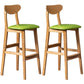 Modern Rubberwood Indoor Bar Stools Natural Finish with Backrest Light Grass Green 2 Piece Set Clearhalo 'Bar Furniture' 'Bar Stools' 'bar_stools' 'furn' 'furn_bar_stools' 'Furniture' 'Kitchen & Dining Furniture' 7734322