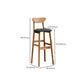 Modern Rubberwood Indoor Bar Stools Natural Finish with Backrest Clearhalo 'Bar Furniture' 'Bar Stools' 'bar_stools' 'furn' 'furn_bar_stools' 'Furniture' 'Kitchen & Dining Furniture' 7734327