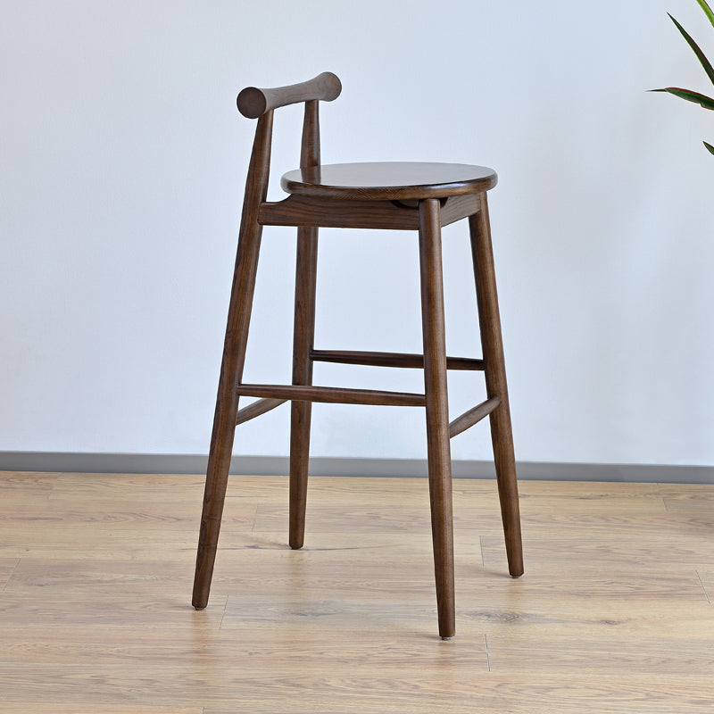Contemporary Ash Wood Backrest Counter High Stool with 4 Legs Clearhalo 'Bar Furniture' 'Bar Stools' 'bar_stools' 'furn' 'furn_bar_stools' 'Furniture' 'Kitchen & Dining Furniture' 7734476