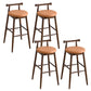 Contemporary Ash Wood Backrest Counter High Stool with 4 Legs Orange 4 Piece Set Clearhalo 'Bar Furniture' 'Bar Stools' 'bar_stools' 'furn' 'furn_bar_stools' 'Furniture' 'Kitchen & Dining Furniture' 7734477