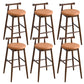 Contemporary Ash Wood Backrest Counter High Stool with 4 Legs Orange 6 Piece Set Clearhalo 'Bar Furniture' 'Bar Stools' 'bar_stools' 'furn' 'furn_bar_stools' 'Furniture' 'Kitchen & Dining Furniture' 7734479