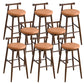 Contemporary Ash Wood Backrest Counter High Stool with 4 Legs Orange 8 Piece Set Clearhalo 'Bar Furniture' 'Bar Stools' 'bar_stools' 'furn' 'furn_bar_stools' 'Furniture' 'Kitchen & Dining Furniture' 7734481