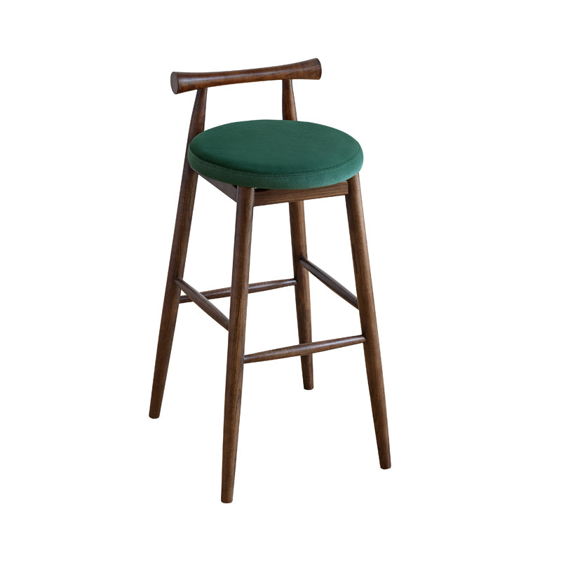 Contemporary Ash Wood Backrest Counter High Stool with 4 Legs Green 1 Piece Clearhalo 'Bar Furniture' 'Bar Stools' 'bar_stools' 'furn' 'furn_bar_stools' 'Furniture' 'Kitchen & Dining Furniture' 7734483